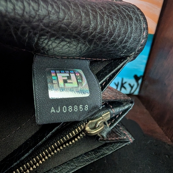 Fendi Black Wallet with Gold Charm - Picture 8 of 10